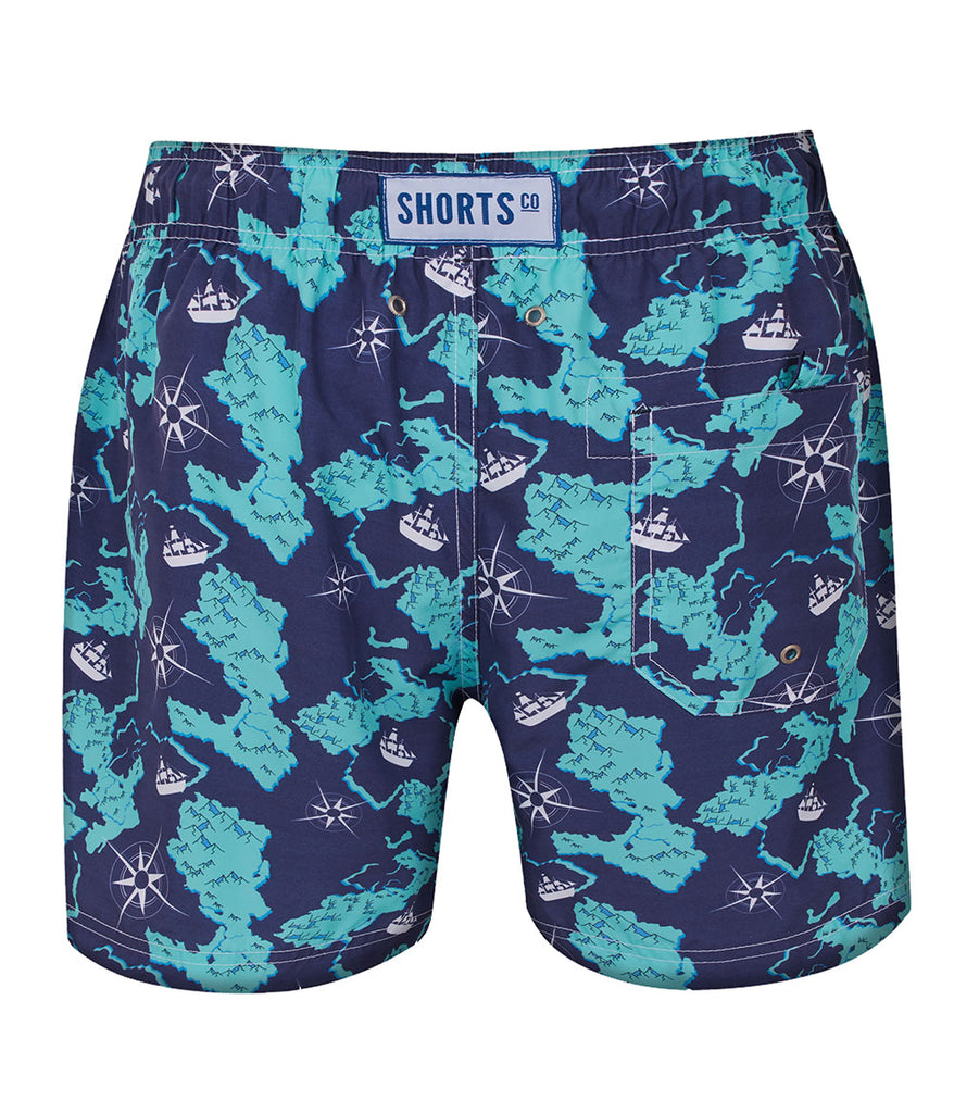 RIO CUT SHORTS ULTRALIGHT NAVY MAP